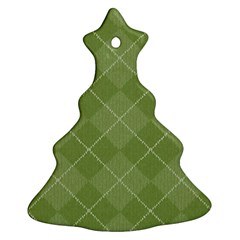 Discreet Green Tea Plaids Christmas Tree Ornament (two Sides) by ConteMonfrey