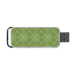 Discreet Green Tea Plaids Portable Usb Flash (two Sides)