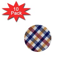 Hot Colors Plaid  1  Mini Buttons (10 Pack) 