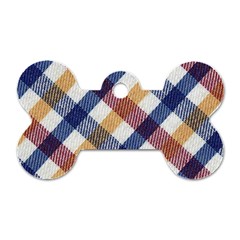 Hot Colors Plaid  Dog Tag Bone (two Sides) by ConteMonfrey