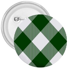 Green And White Diagonal Plaids 3  Buttons by ConteMonfrey