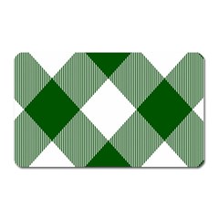 Green And White Diagonal Plaids Magnet (rectangular) by ConteMonfrey