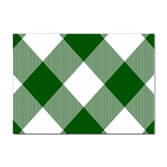 Green And White Diagonal Plaids Sticker A4 (100 Pack) by ConteMonfrey