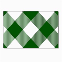 Green And White Diagonal Plaids Postcard 4 x 6  (pkg Of 10) by ConteMonfrey