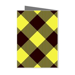 Black And Yellow Plaids Diagonal Mini Greeting Cards (pkg Of 8)