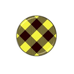 Black And Yellow Plaids Diagonal Hat Clip Ball Marker (10 Pack) by ConteMonfrey