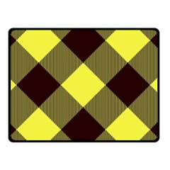 Black And Yellow Plaids Diagonal Double Sided Fleece Blanket (small)  by ConteMonfrey