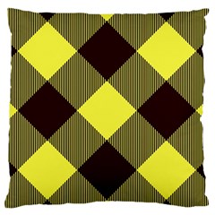 Black And Yellow Plaids Diagonal Standard Flano Cushion Case (one Side) by ConteMonfrey