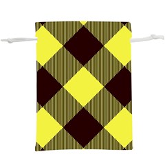 Black And Yellow Plaids Diagonal  Lightweight Drawstring Pouch (xl) by ConteMonfrey