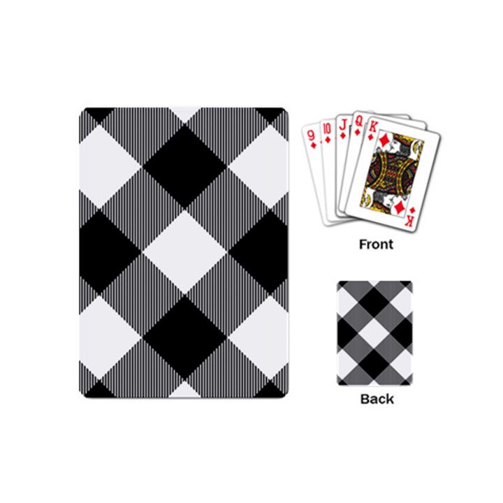 Black and white diagonal plaids Playing Cards Single Design (Mini)