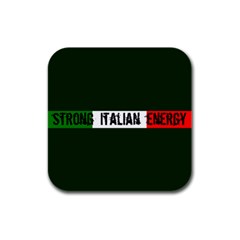 Strong Italian Energy Rubber Square Coaster (4 Pack) by ConteMonfrey