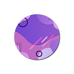 Colorful-abstract-wallpaper-theme Rubber Coaster (Round)