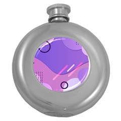 Colorful-abstract-wallpaper-theme Round Hip Flask (5 oz)