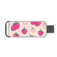 Seamless-strawberry-fruit-pattern-background Portable Usb Flash (two Sides)