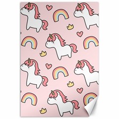 Cute-unicorn-rainbow-seamless-pattern-background Canvas 12  x 18 