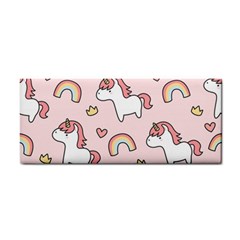 Cute-unicorn-rainbow-seamless-pattern-background Hand Towel by Wegoenart