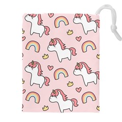 Cute-unicorn-rainbow-seamless-pattern-background Drawstring Pouch (4xl) by Wegoenart