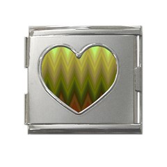 Zig Zag Chevron Classic Pattern Mega Link Heart Italian Charm (18mm) by Celenk