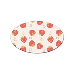 Strawberries Pattern Design Sticker Oval (10 Pack) by Wegoenart