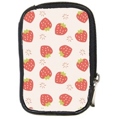 Strawberries Pattern Design Compact Camera Leather Case by Wegoenart