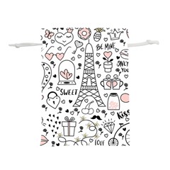 Big Collection With Hand Drawn Object Valentine Day Lightweight Drawstring Pouch (m)