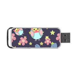 Owl Star Pattern Background Portable Usb Flash (two Sides)