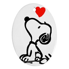 Snoopy Love Ornament (oval)