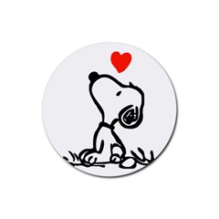 Snoopy Love Rubber Round Coaster (4 Pack)