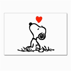 Snoopy Love Postcards 5  X 7  (pkg Of 10) by Jancukart