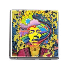 Psychedelic Rock Jimi Hendrix Memory Card Reader (square 5 Slot) by Jancukart
