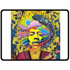 Psychedelic Rock Jimi Hendrix Fleece Blanket (large)  by Jancukart