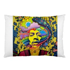 Psychedelic Rock Jimi Hendrix Pillow Case (two Sides) by Jancukart