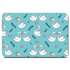 Elegant Swan Pattern Design Large Doormat by Wegoenart