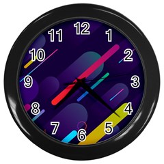 Colorful-abstract-background Wall Clock (Black)