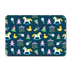 Cute Babies Toys Seamless Pattern Small Doormat by Wegoenart