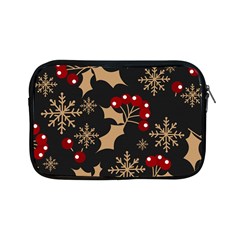 Christmas Pattern With Snowflakes-berries Apple Ipad Mini Zipper Cases by Wegoenart