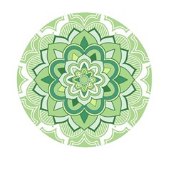 Floral-green-mandala-white Mini Round Pill Box (pack Of 3) by Wegoenart