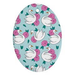 Classy Swan Pattern Ornament (oval) by Wegoenart