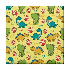 Seamless Pattern With Cute Dinosaurs Character Face Towel by Wegoenart