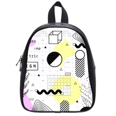 Graphic-design-geometric-background School Bag (small) by Wegoenart