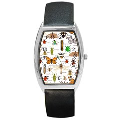 Insects-seamless-pattern Barrel Style Metal Watch by Wegoenart