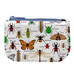 Insects-seamless-pattern Large Coin Purse by Wegoenart