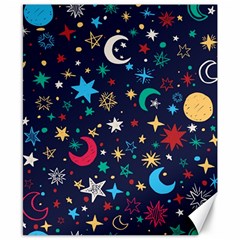 Colorful-background-moons-stars Canvas 8  X 10  by Wegoenart