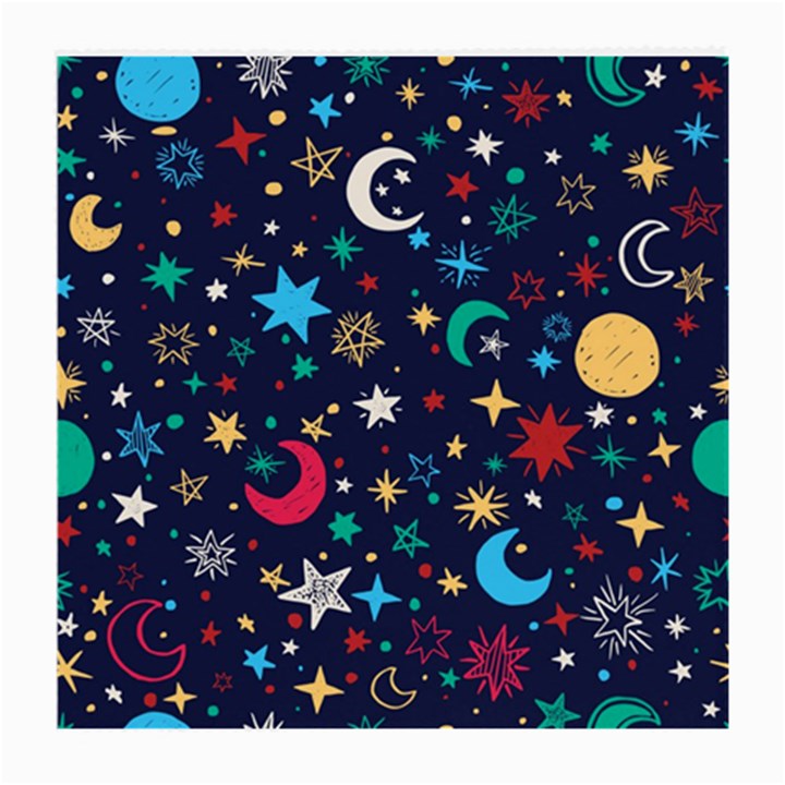 Colorful-background-moons-stars Medium Glasses Cloth (2 Sides)