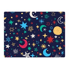 Colorful-background-moons-stars Double Sided Flano Blanket (mini)  by Wegoenart