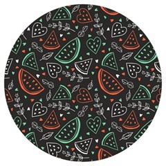 Seamless-vector-pattern-with-watermelons-mint -- Round Trivet