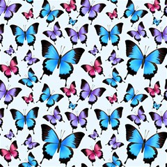 Decorative-festive-trendy-colorful-butterflies-seamless-pattern-vector-illustration Play Mat (rectangle) by Wegoenart