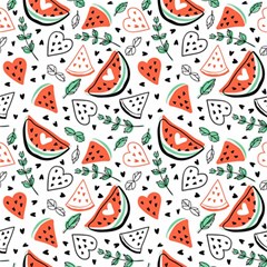 Seamless-vector-pattern-with-watermelons-mint Play Mat (rectangle) by Wegoenart