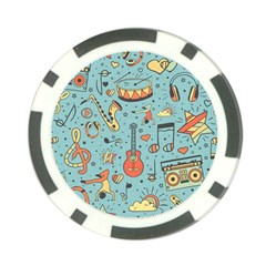 Seamless-pattern-musical-instruments-notes-headphones-player Poker Chip Card Guard (10 Pack) by Wegoenart