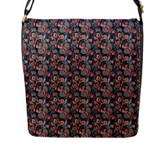 Paisley Pattern Flap Closure Messenger Bag (l) by designsbymallika